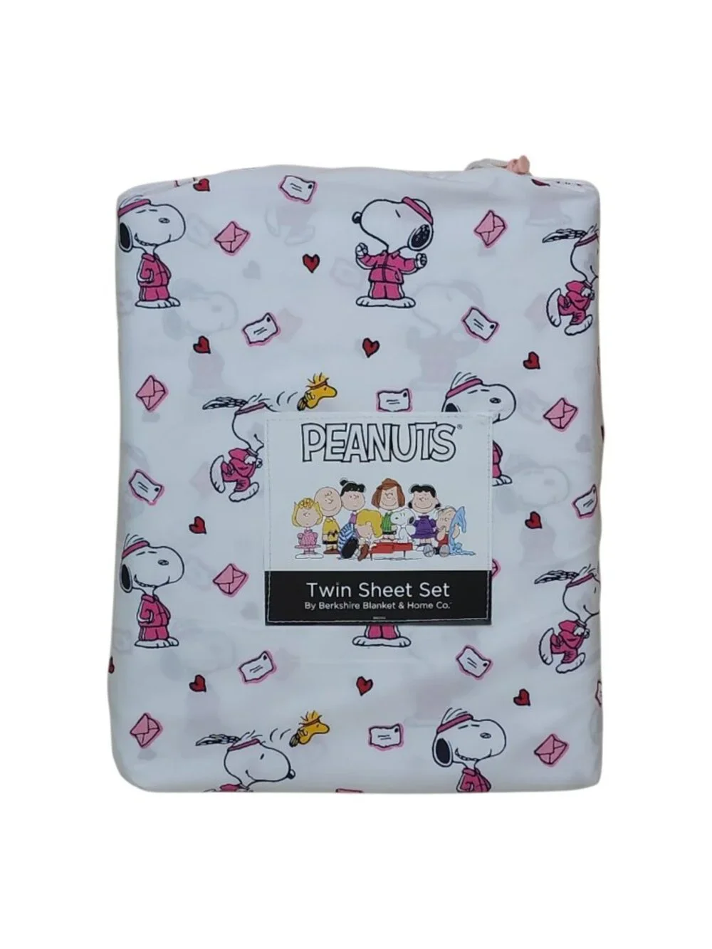Peanuts Snoopy Twin Sheet Set By Berkshire Valentines Letters Hearts